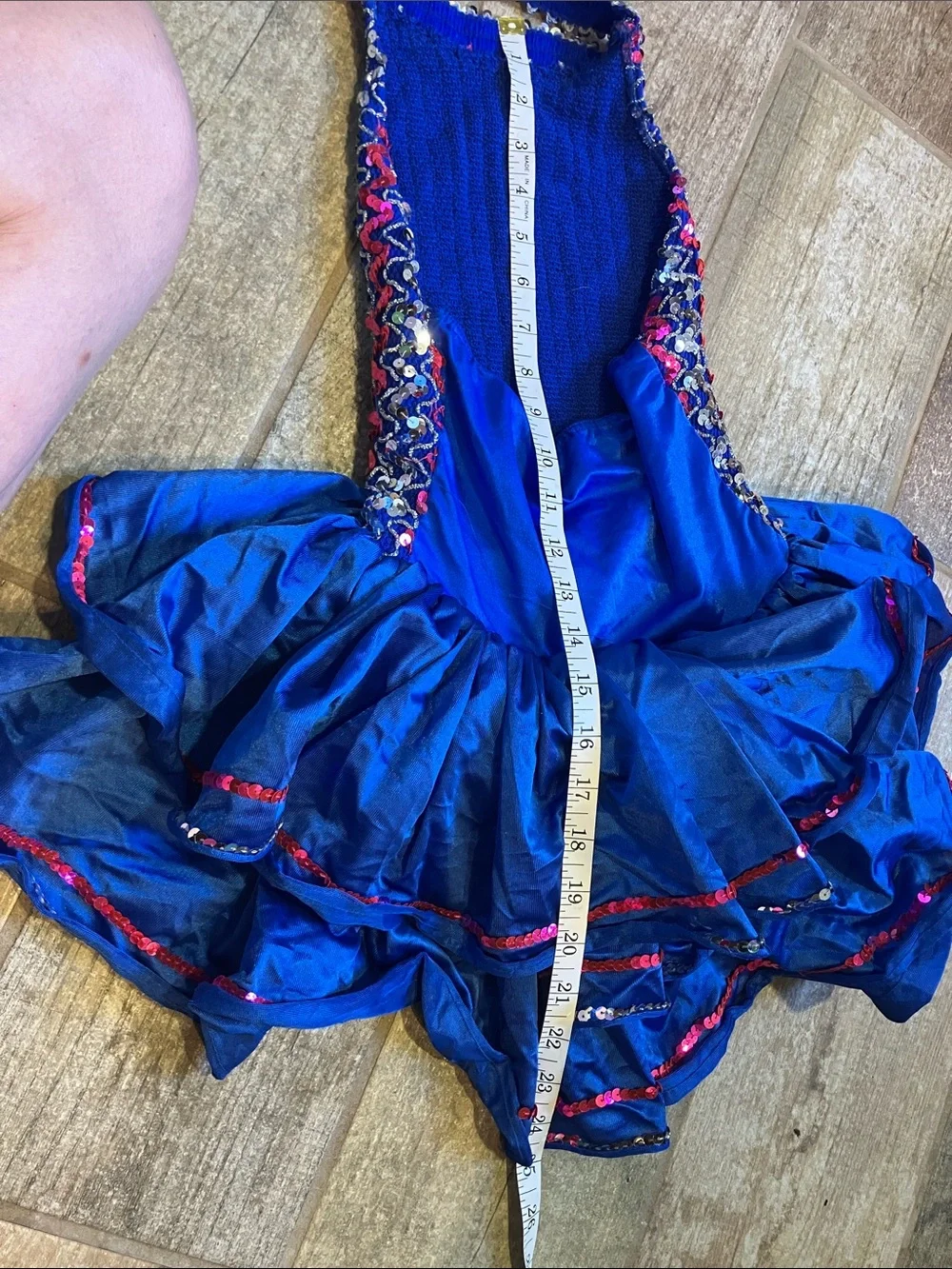 WOLFF-FORDING &CO Blue  Sequin Halter Neck Dance Costume for Kids
